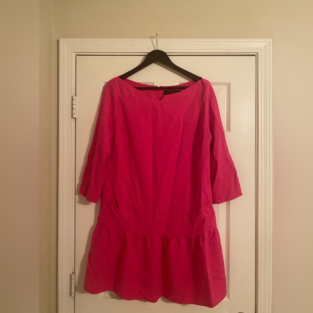 Victoria Beckham Vibrant PInk Ling Sleeve Dress. Large. Pullover.